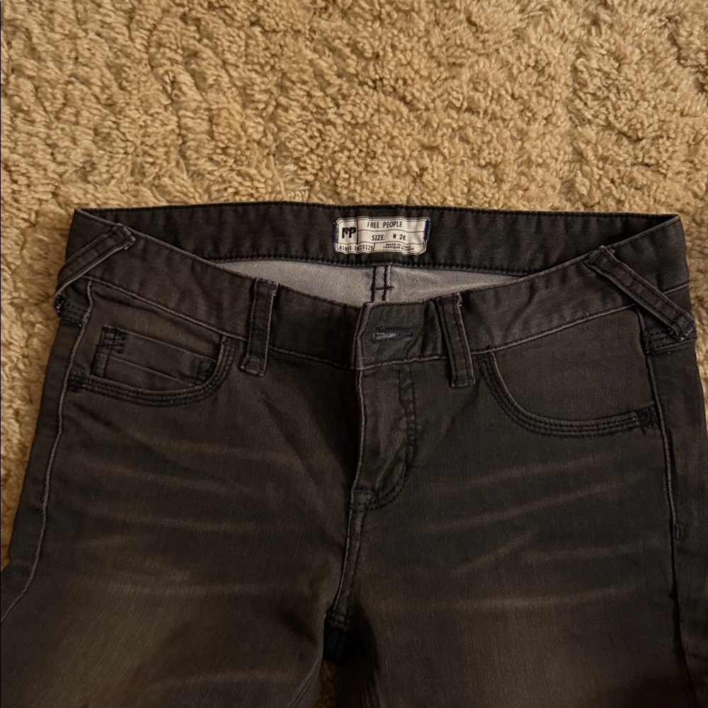 Free People Black Slim Fit Jeans